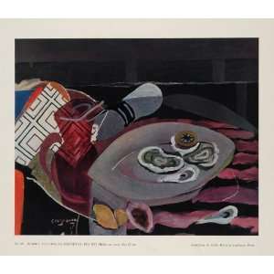  1961 Georges Braque Pitcher Oysters Napkin Modern Print 