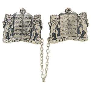  Silver Plated Tablets with Lions Tallit Clip Everything 