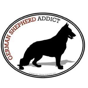 GERMAN SHEPHERD ADDICT Dog decal bumper sticker  Can be used for cars 