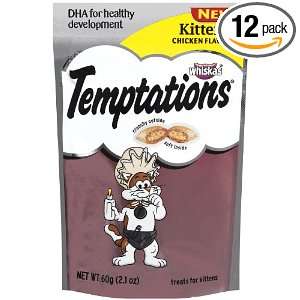 WHISKAS TEMPTATIONS Treats for Cats Kitten, 2.1 Ounce (Pack of 12 