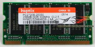 Hynix 256MB PC2700 CL2.5 DDR 333MHz RAM 383948 001  