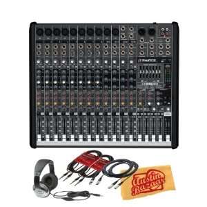  Mackie ProFX16 Compact 4 Bus Mixer Bundle with Two 20 Foot 
