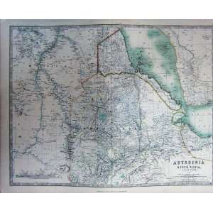  Map Abyssinia Nubia Atlas Gulf Aden Sudan Red Sea C1901 