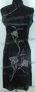 Cheongsam Elegant Mini Dress Black XS/Sz.0 610M  