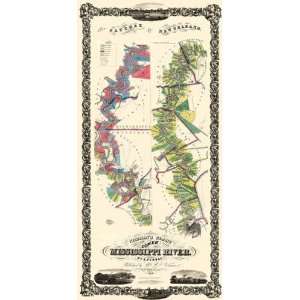  MISSISSIPPI RIVER (LOWER) LA LANDOWNER MAP 1858