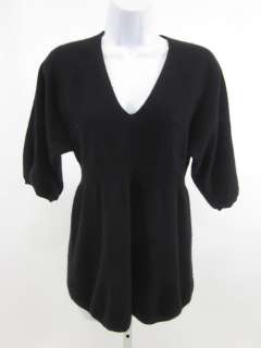 VERTICAL DESIGN Cashmere Black 3/4 Sleeve Sweater Sz L  