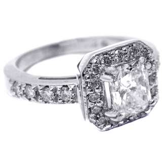 43 Ct Radiant Cut Diamond Vintage Engagement Ring VS  