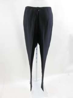 DESIGNER Black Silk Straight Leg Dress Pants Sz 8  