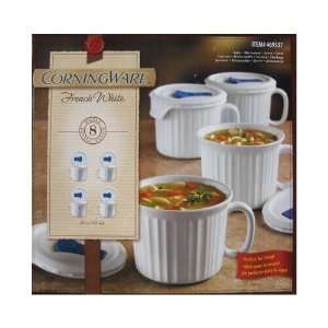  Corningware French White 8 Piece Mug Set Include Lids 