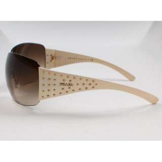Prada Sunglasses Women SPR 29L ZVA 6S1 Ivory Color Brown Lens  