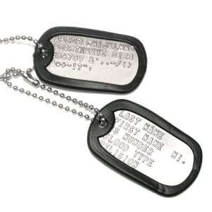   MILITARY SPEC DOG TAG SET ARMY 2 CHAINS 2 SILENCERS & 2 TAGS  