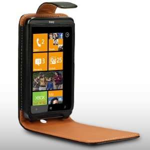  HTC WINDOWS 7 PU LEATHER FLIP CASE BY CELLAPOD CASES BLACK 