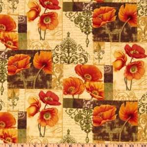  44 Wide Windflower Allover Cream Fabric By The Yard 