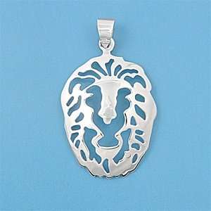  Sterling Silver   Pendant   Lion   38mm Height Jewelry