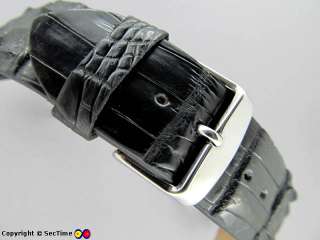 Stunning genuine ALLIGATOR Skin watch strap Black 22mm  