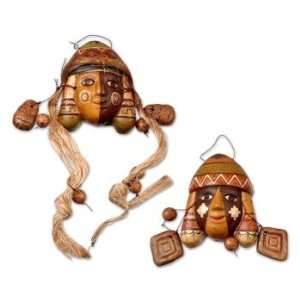  Ceramic masks, Sipan Sentinels (pair)