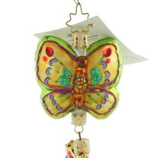 New Christopher Radko Rare Flutter By Trio Butterfly Easter Spring 