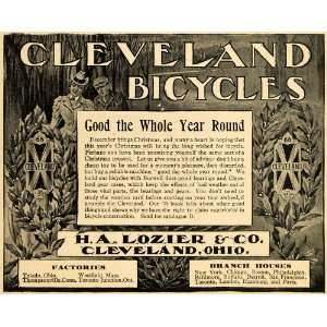   Ad Cleveland Bicycles H A Lozier Company Burwell   Original Print Ad