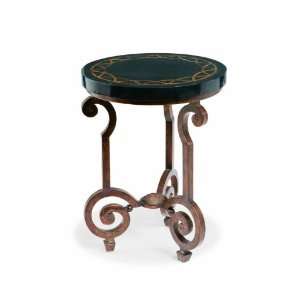  Chairside Table by Bernhardt   Black Stone & Textured 
