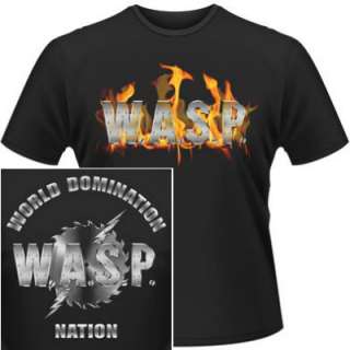 World Domination Official T SHIRT M L XL Heavy Metal WASP T 