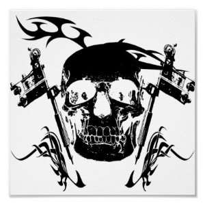  Skull Tattoo Print