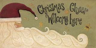 Christmas Cheer Welcome Here Santa Framed or Unframed Picture Print 