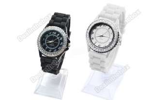 Fashion Classic Gel Silicone Crystal Jelly Watch Unisex Wrist Watch 
