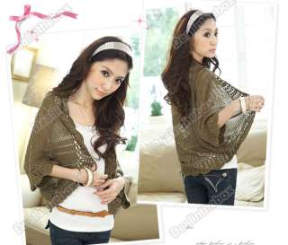 Korea Women Hollow Shawl Cardigan Knit Coat Shrug Jacket Sweater 