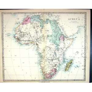   Map 1880 Africa Madagascar Cape Verde Canaries Red Sea