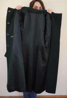 Vintage 50s WOOL Gabardine Womens Military Style Fitted Over Coat 