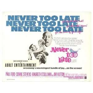  Never Too Late Original Movie Poster, 28 x 22 (1965 