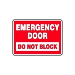   DOOR DO NOT BLOCK 10 x 14 Adhesive Dura Vinyl Sign