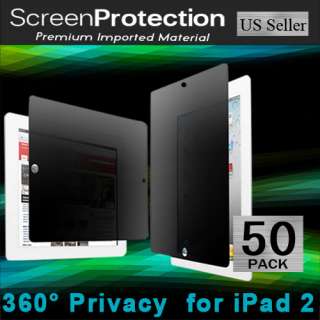 50X Wholesale 360 Degree Angle Privacy Film for iPad 2
