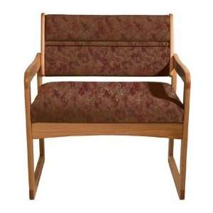  Bariatric Sled Base Chair   Medium Oak/Rose Water Pattern 