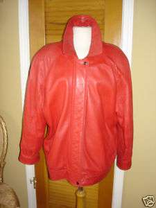 LG red luxurious leather jacket  