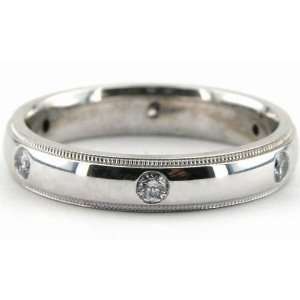    14K Gold 4mm Diamond Wedding Bands Rings 1950   Size 4 Jewelry