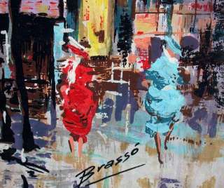Brasso Oil Painting Arc de Triomphe Paris 1940s  