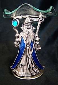 NEW Blue Metal Wizard Aromatherapy Oil Candle Stand  