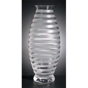  Tall Etched Striped Glass Vase