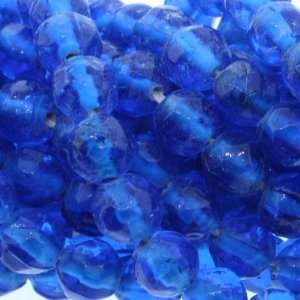  Blue Indian Glass  Ball Faceted   10mm Diameter, Sold by 