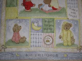 BOYDS BEARS Wishes Come True Baby Boys Blue Crib Blanket Comforter 40 