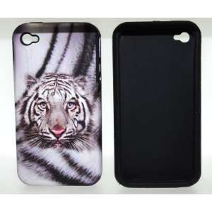  White Siberian Tiger Two Tone Soft Silicone Case and Hard 