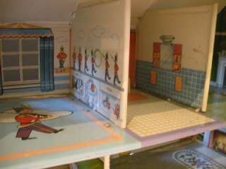   Tin Doll House   Colonial Lithogragh Marx Toys   Girls Playset  