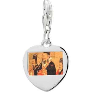   Emperor Da Of N Wu Painting Photo Heart Frame Charm Pugster Jewelry