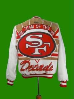 Vintage 80s SAN FRANCISCO 49ers CHALK LINE JACKET Team Of The Decade L 