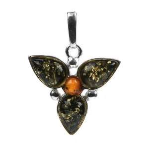  Baltic Multicolor Amber and Sterling Silver Abstractive Star 