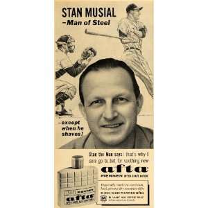  1963 Ad Mennen Afta After Shave Baseball Stan Musial 