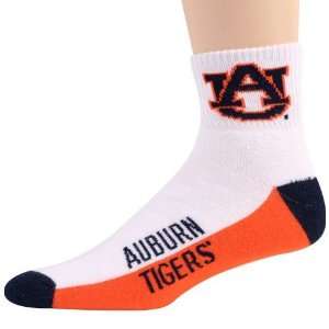  Auburn Tigers Tri Color Team Logo Quarter Length Socks 