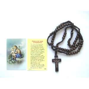  Benedict XVI Brown Cord Rosary and Prayer to St Joseph for Employment