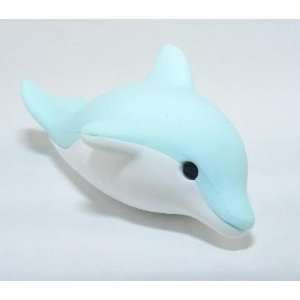  Dolphin Japanese School Erasers. Pastel Blue Color. 2 Pack 